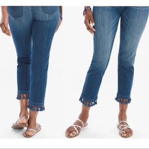 Chico’s Tassel-Hem Girlfriend Crop Jeans